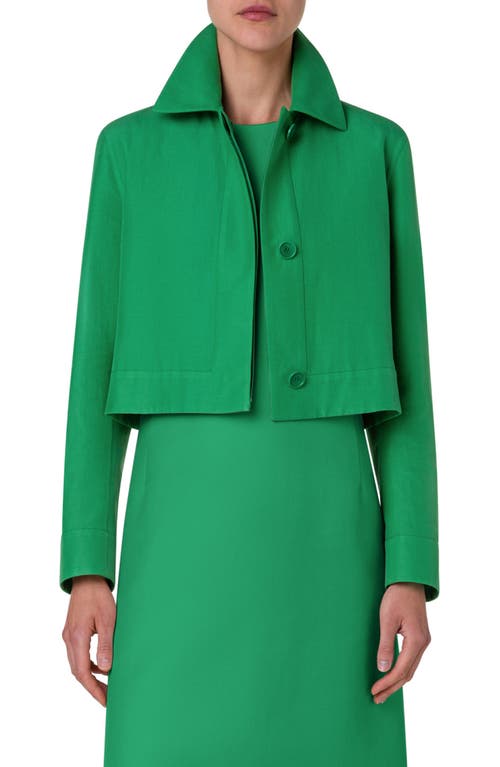 Akris Cotton Blend Short Jacket Leaf at Nordstrom,