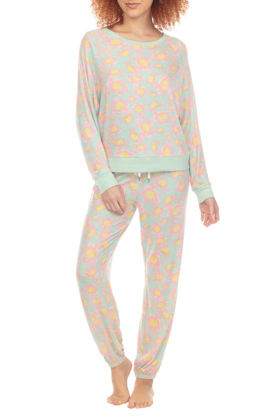 Honeydew Intimates Star Seeker Brushed Jersey Pajamas In Kelp Floral