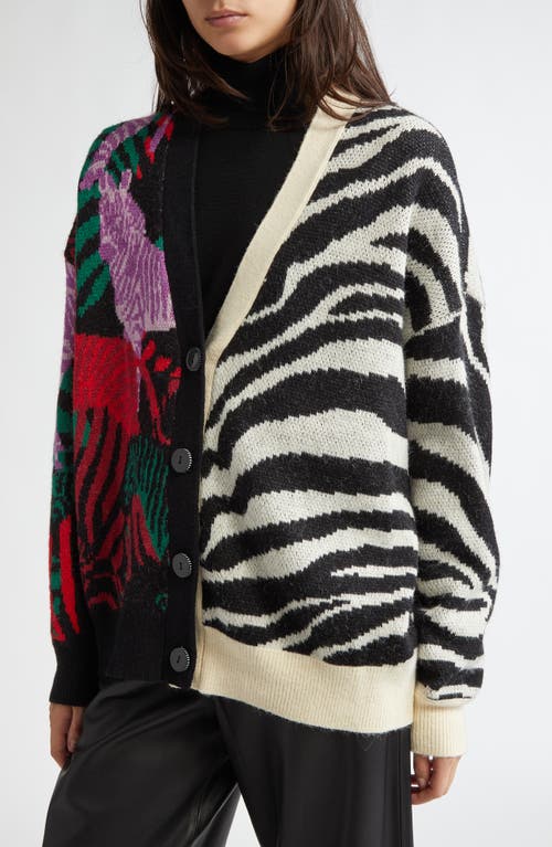 Shop Farm Rio Mix Print Cardigan In Mixed Zebra Prints