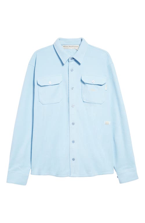Advisory Board Crystals Polar Fleece Button-Up Shirt in Angelite Blue