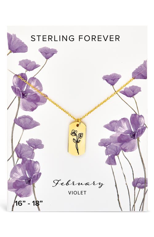 Sterling Forever Birth Flower Pendant Necklace In Gold/february