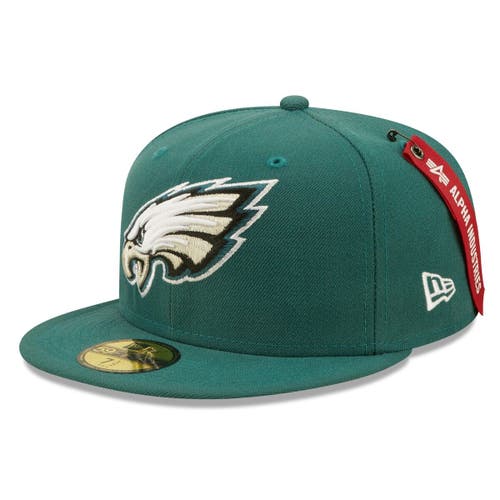 Men's New Era x Alpha Industries Midnight Green Philadelphia Eagles Alpha 59FIFTY Fitted Hat