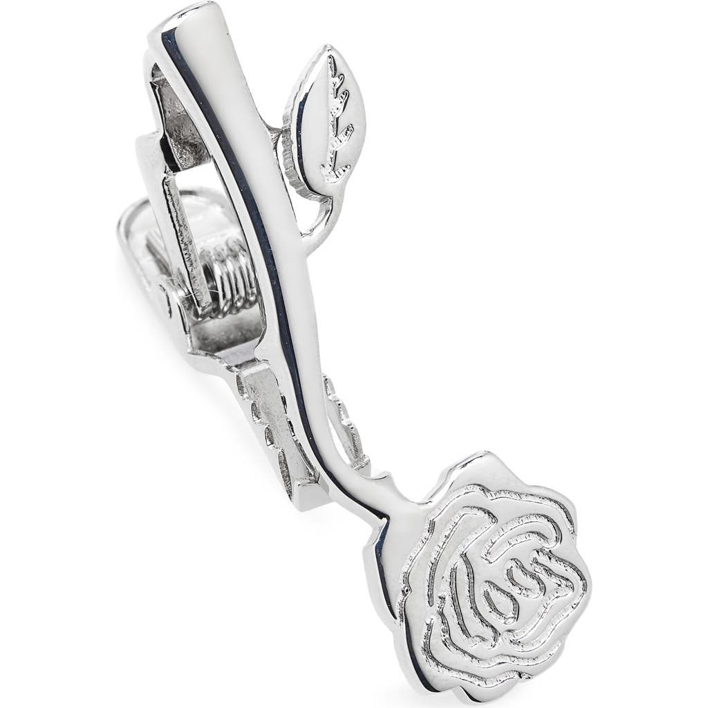 Thom Browne Rose Icon Tie Bar In Silver
