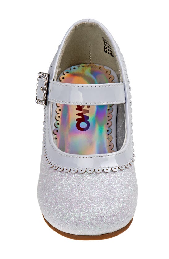 Josmo Toddler Girls Strap Low Heeled Dress Shoes In White Glitter