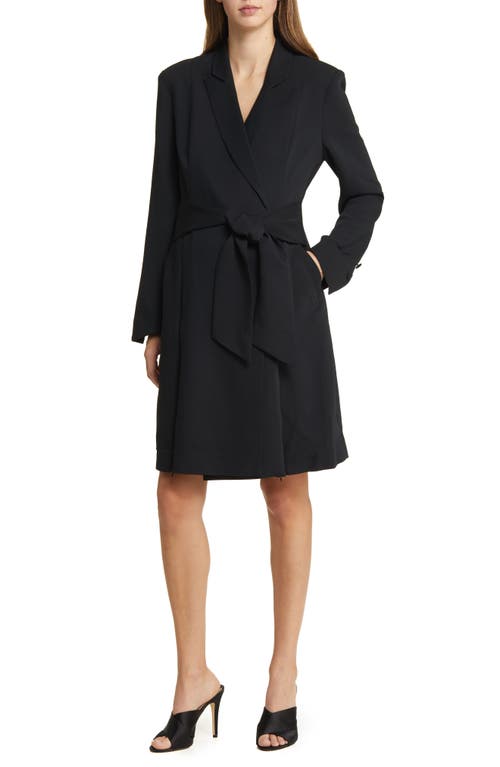 Marie Long Sleeve Maternity Blazer Dress in Black