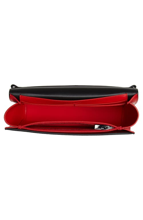 Christian Louboutin Paloma Black Leather Clutch In Black/ultra Black
