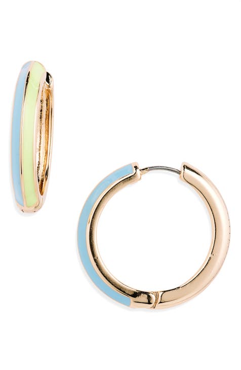 Two-Tone Hoop Earrings