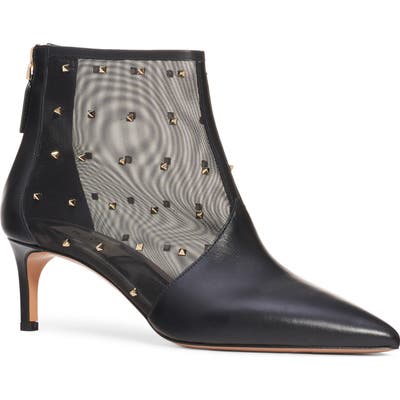 Valentino Garavani Studded Mesh Bootie, Black