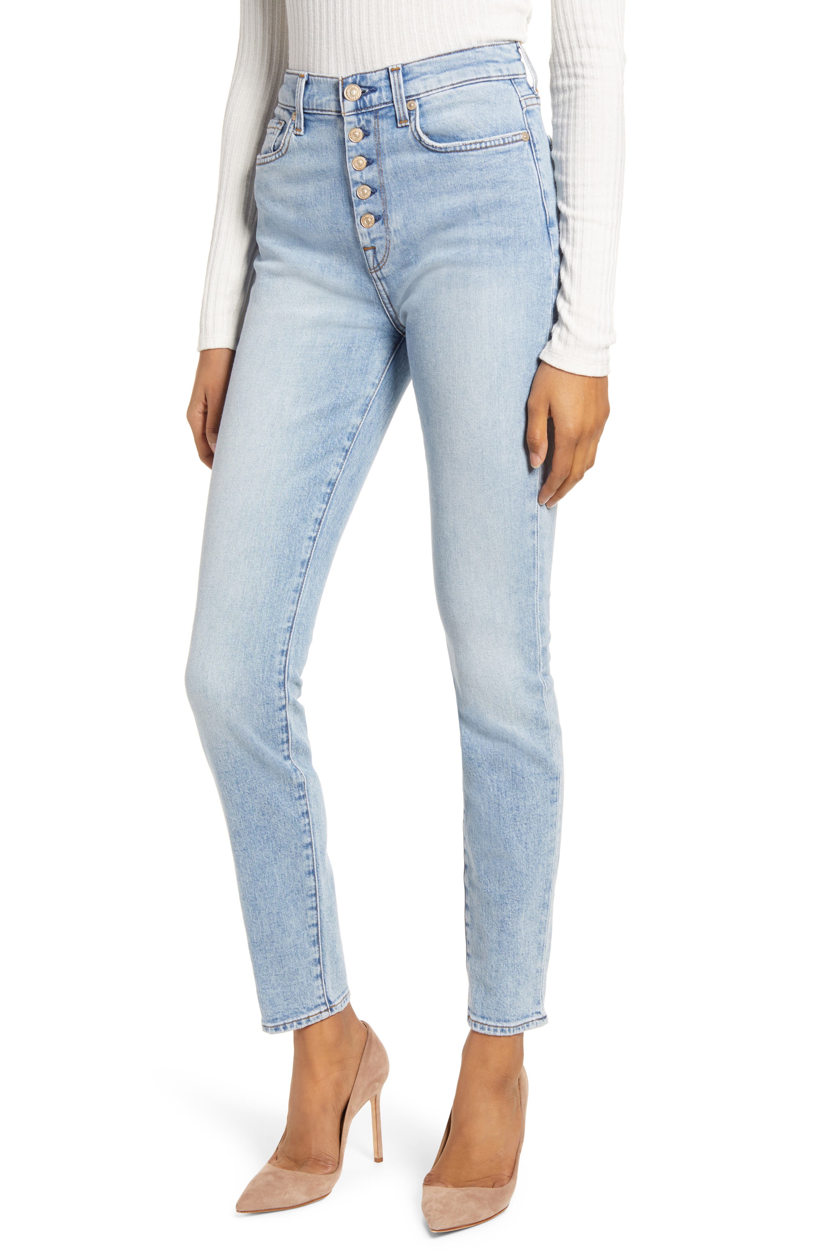 seven high rise skinny jeans