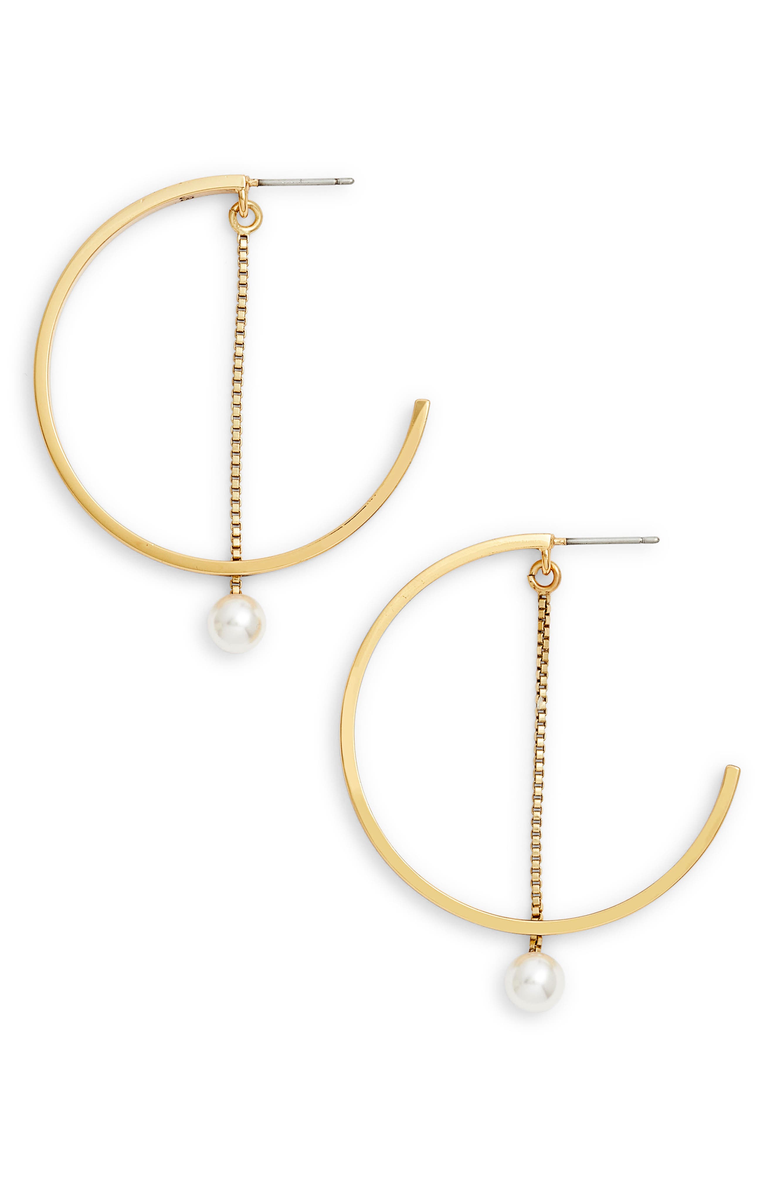 Jenny Bird Faux Akoya Pearl Hoop Earrings Nordstrom