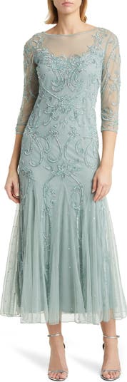 Pisarro Nights Beaded Illusion Neck Gown Nordstrom