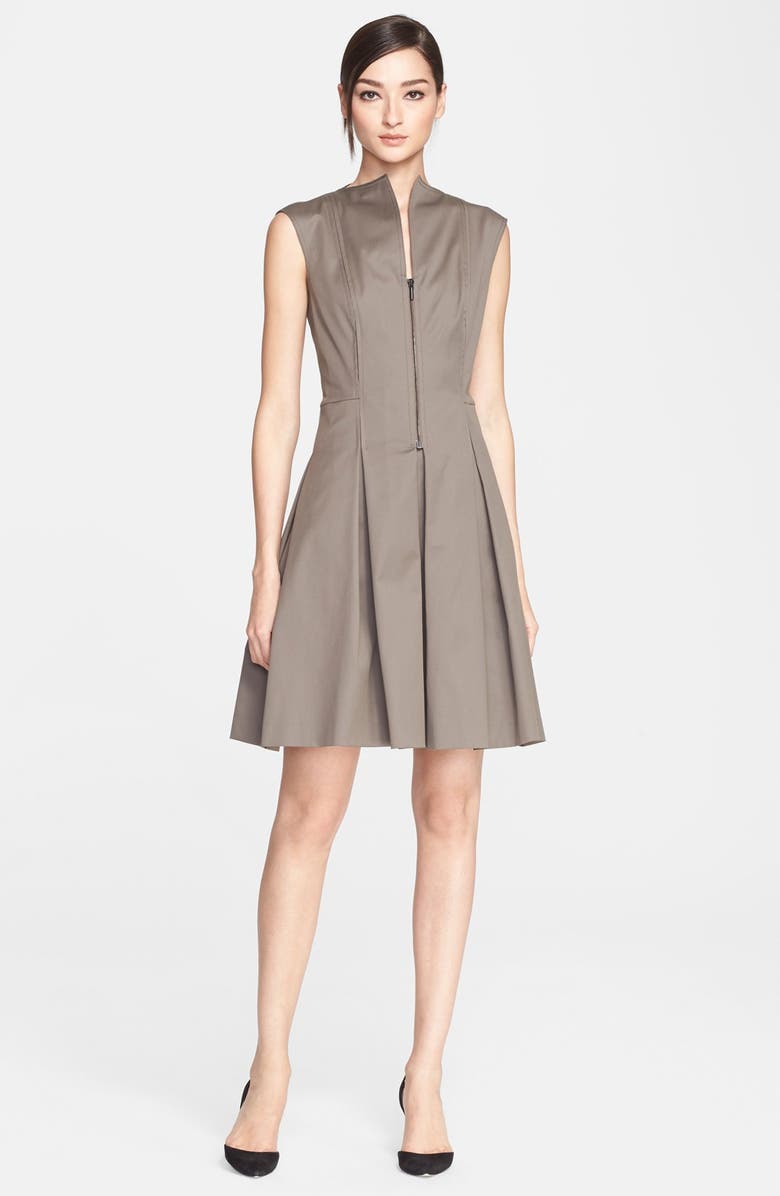 Akris punto Stretch Cotton Twill Fit & Flare Dress | Nordstrom