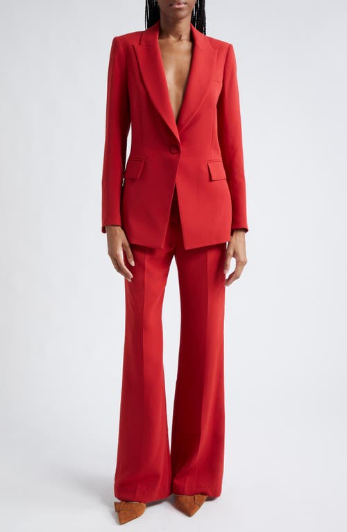 Shop Veronica Beard Lebone Flare Leg Pants In Crimson