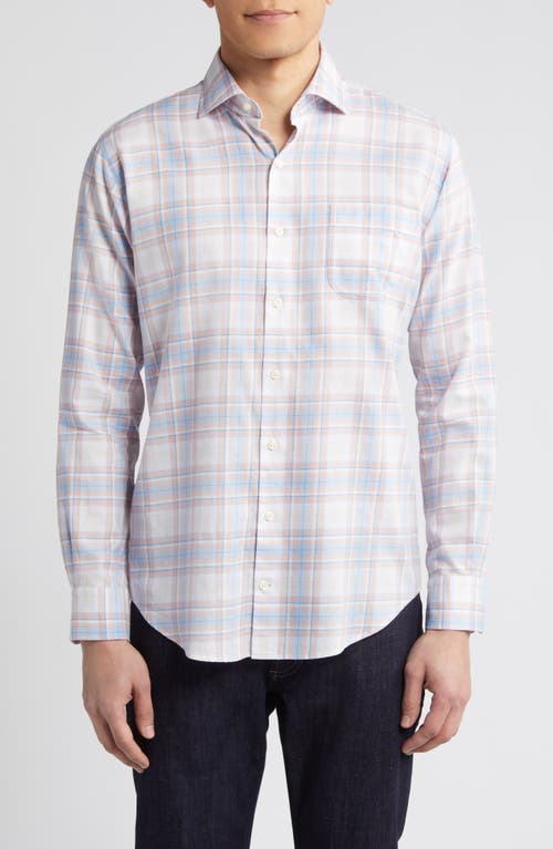 Peter Millar Kingfield Summer Soft Cotton Twill Button-Up Shirt Sienna at Nordstrom,