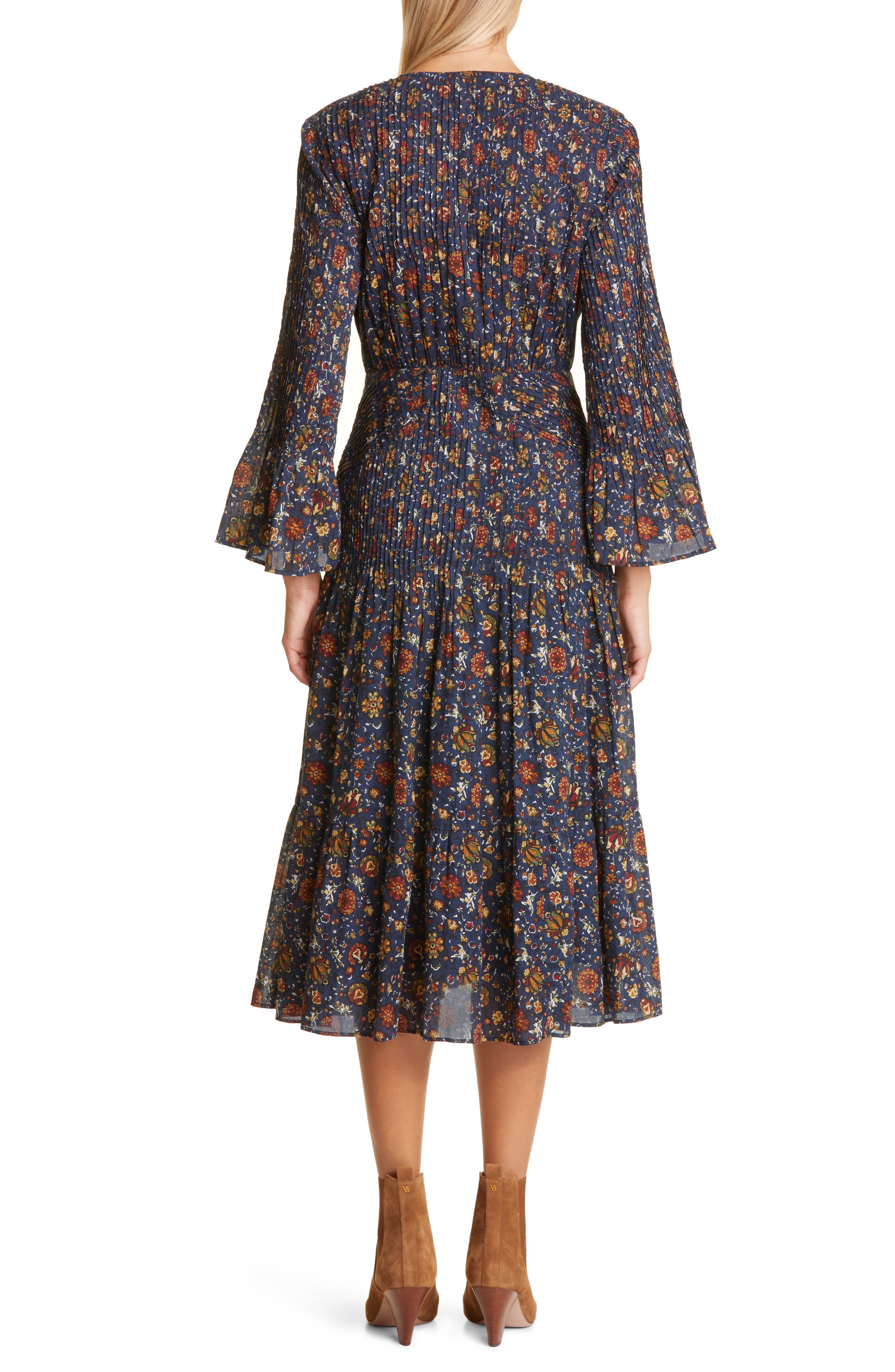 Veronica Beard Shireen Vine-Floral Dress | Ink Multi