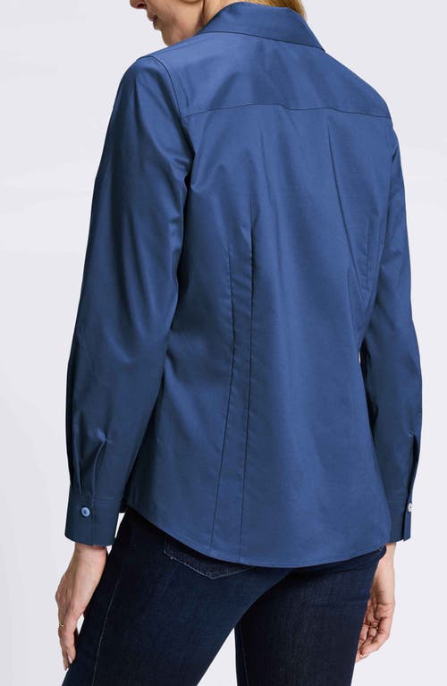 Foxcroft Taylor Stretch Shirt In Pacific Blue