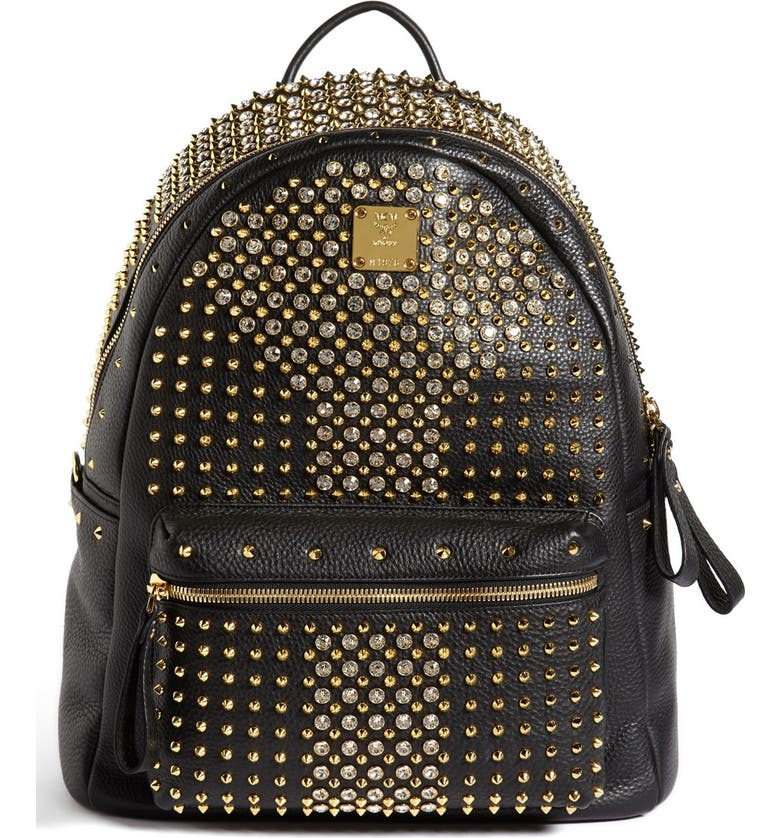 MCM 'Crystal Studded - Medium' Leather Backpack | Nordstrom