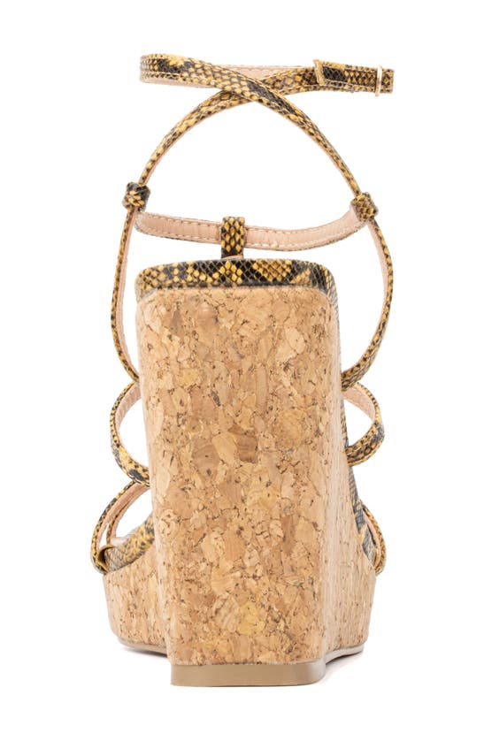 New York And Company Abla Platform Wedge Sandal In Yellow