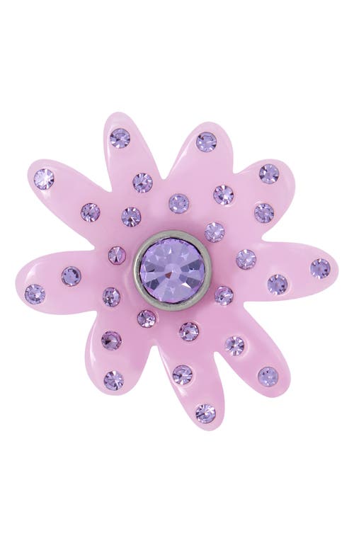 Daisy Crystal Cocktail Ring in Lilac Pink