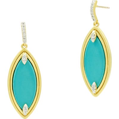 Freida Rothman Fleur Bloom Empire Turquoise Drop Earrings