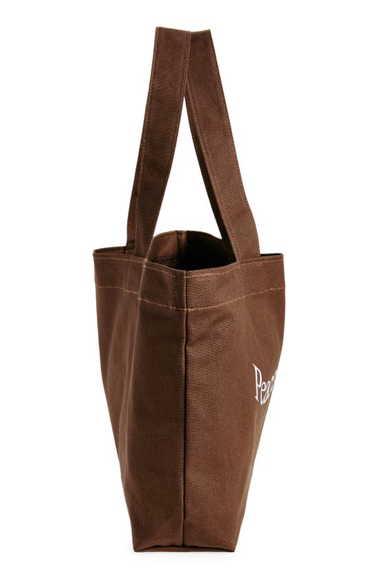 Shop Museum Of Peace And Quiet Wordmark Canvas Tote In Brown