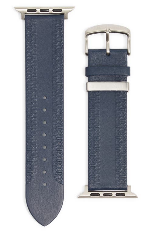Ted Baker London Leather Apple Watch® Watchband In Blue