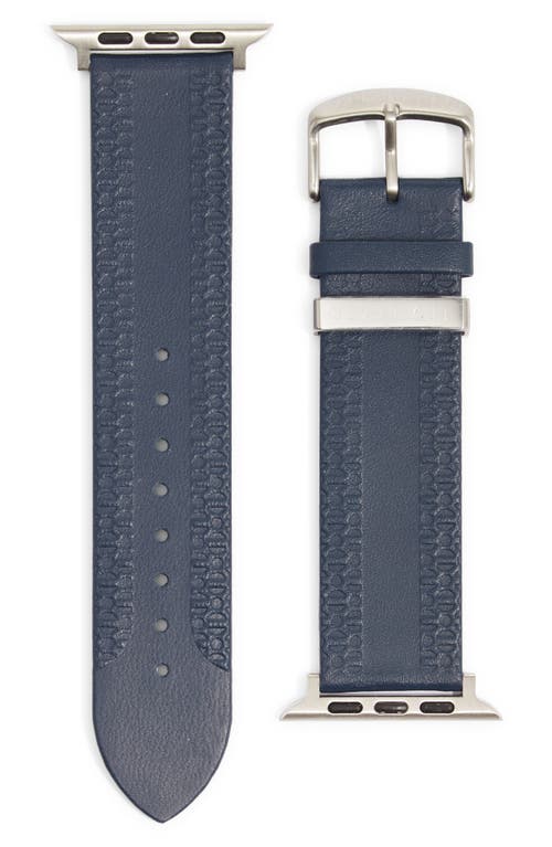 Shop Ted Baker London Leather Apple Watch® Watchband In Blue