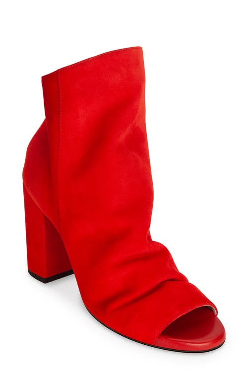 BEAUTIISOLES Hedy Block Heel Sandal in Red Suede