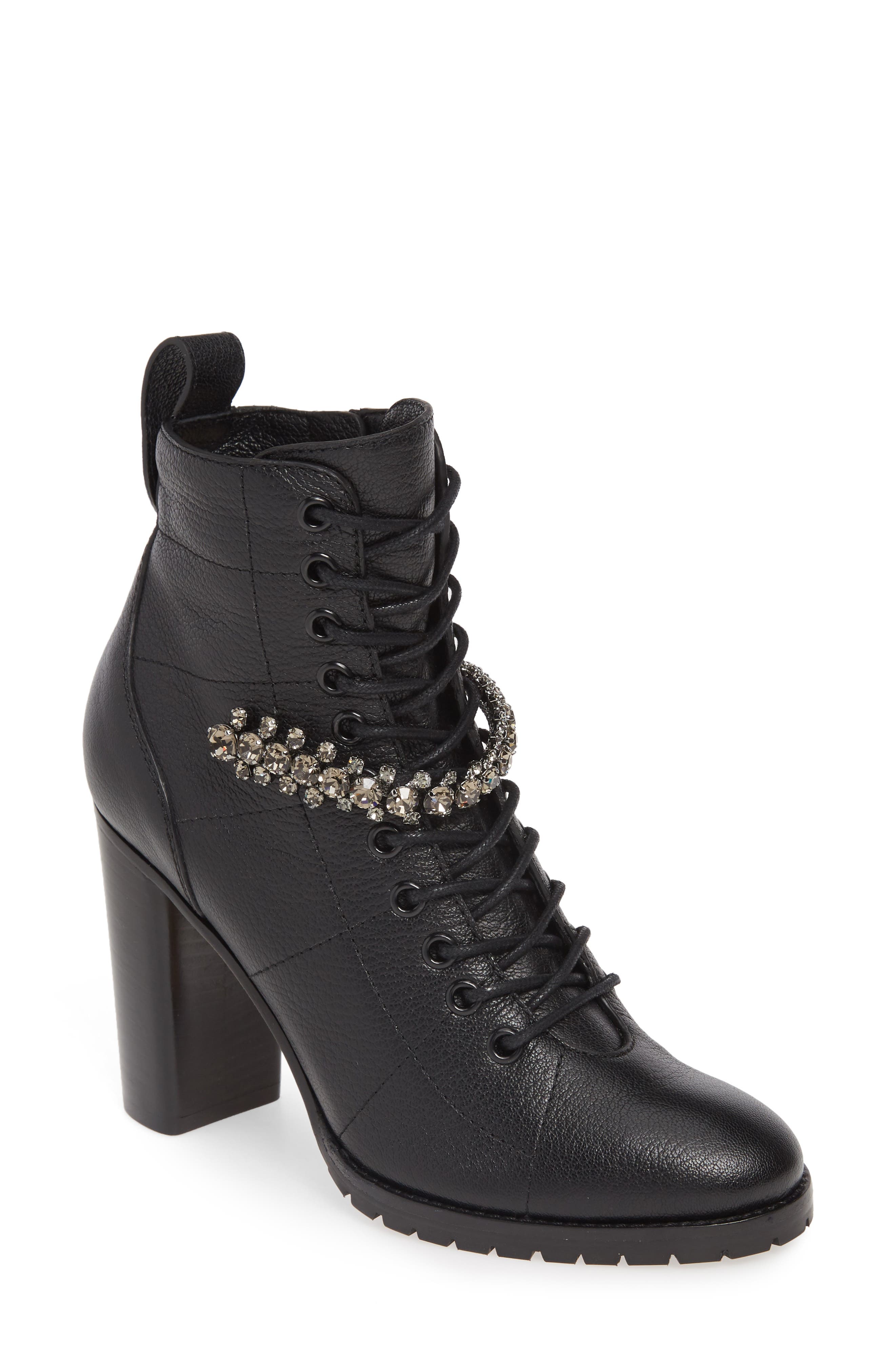 Jimmy Choo Cruz Jewel Combat Boot - Black
