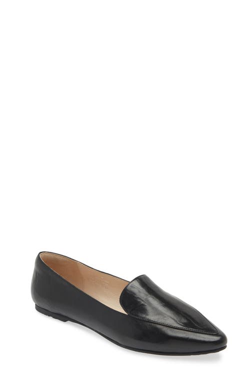 Shop Chocolat Blu Ace Pointed Toe Loafer In Black Leather