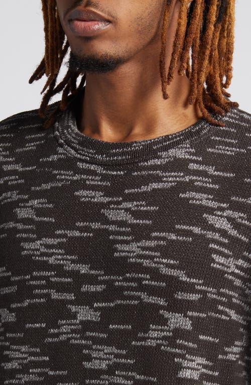 Shop Krost Granite Mélange Crewneck Sweater In Black