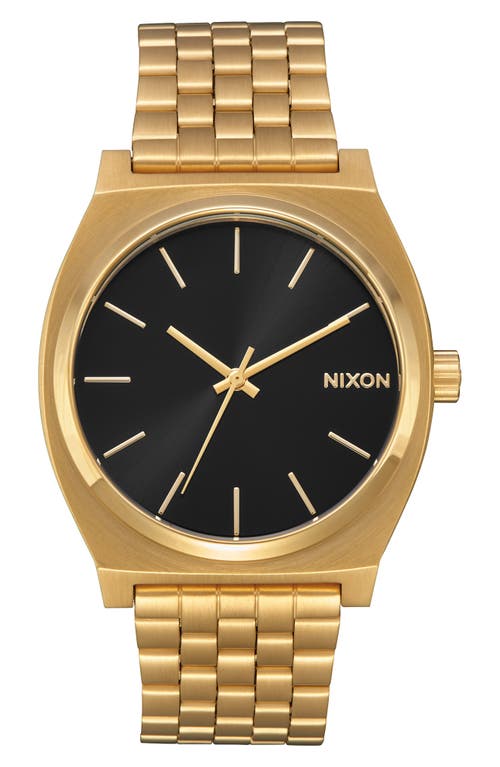 Nixon The Time Teller Bracelet Watch, 37mm In Gold/black/gold