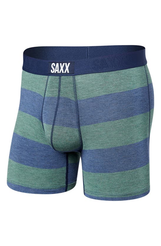 Saxx Vibe Super Soft Slim Fit Boxer Briefs In Blue/ Green Ombre Rugby