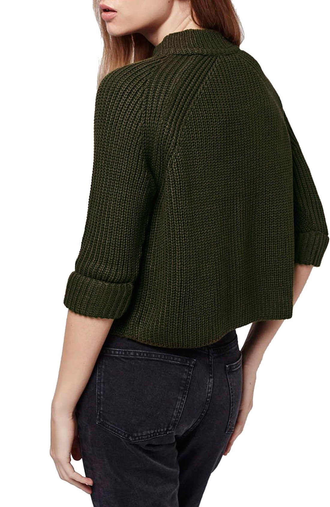 Ribbed High Neck Crop Sweater (Petite) Nordstrom