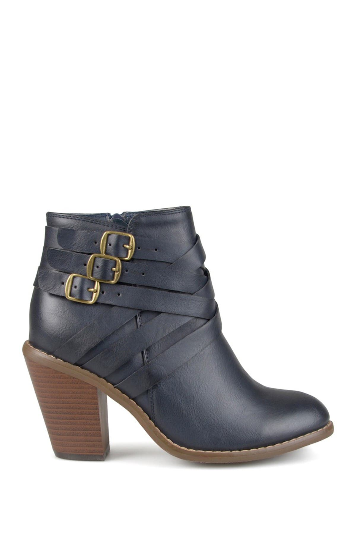 Journee Collection Strappy Ankle Bootie In Navy2