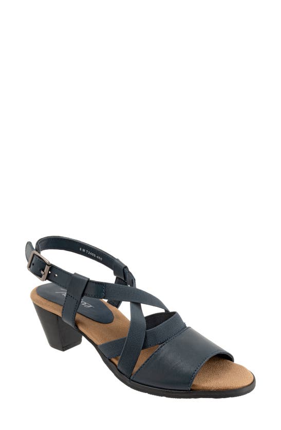 Shop Trotters Meadow Ankle Strap Sandal In Navy