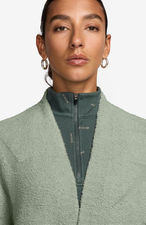 Shop Nike Phoenix Oversize Bouclé Cardigan In Green