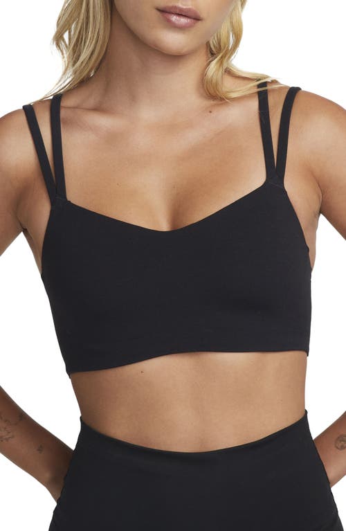 Shop Nike Dri-fit Alate Trace Sports Bra In Black/sail