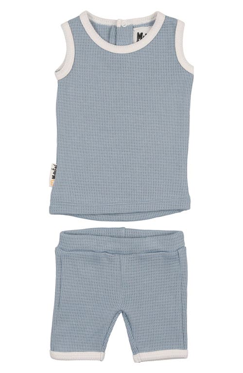 Manière Waffle Tank & Shorts Set Blue at Nordstrom,