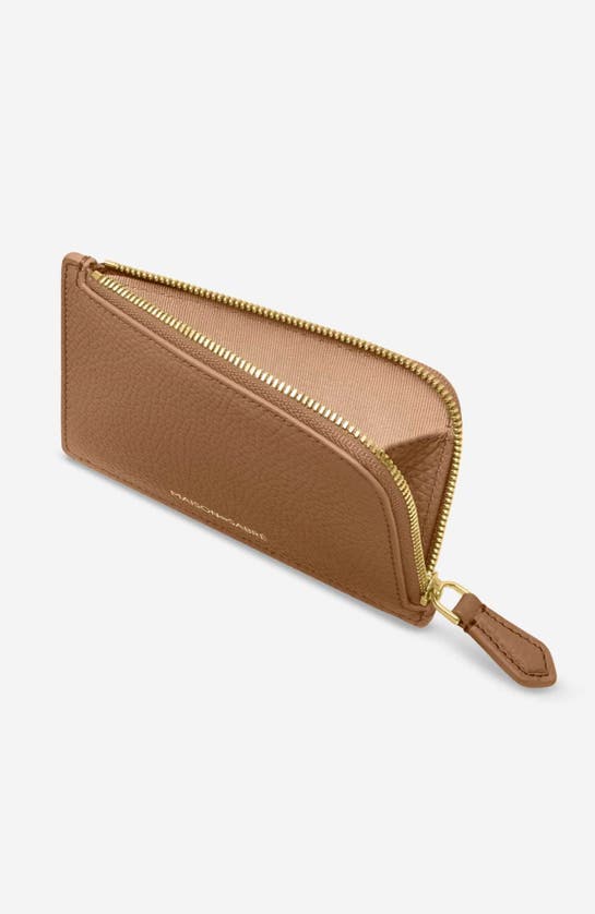 Maison De Sabre Maison De Sabré Leather Zip Card Holder In Sandstone Brown