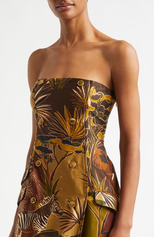 Shop Farm Rio Savana Dream Strapless Dress In Savana Dream Caramel