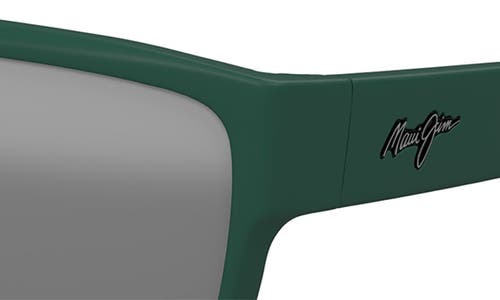 Maui Jim Uila 62mm Oversize Polarizedplus2® Wrap Sunglasses In Matte Dark Military Green