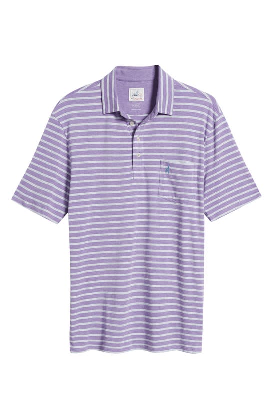 Shop Johnnie-o Matthis Stripe Pocket Polo In Violet