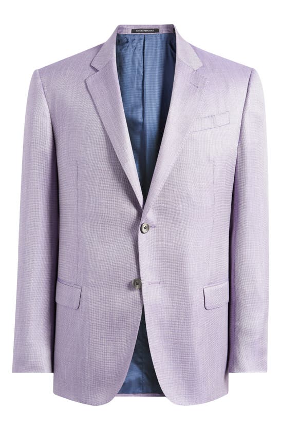 Shop Emporio Armani Textured Sport Coat In Purple