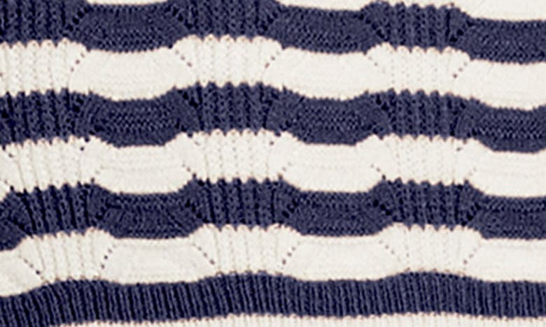 Sam Edelman Mariyah Scallop Tank Top In Navy Stripe