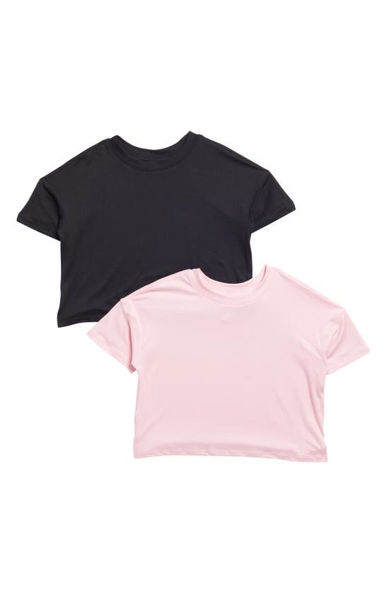 90 Degree By Reflex Kids' 2-pack Crop T-shirts In Black