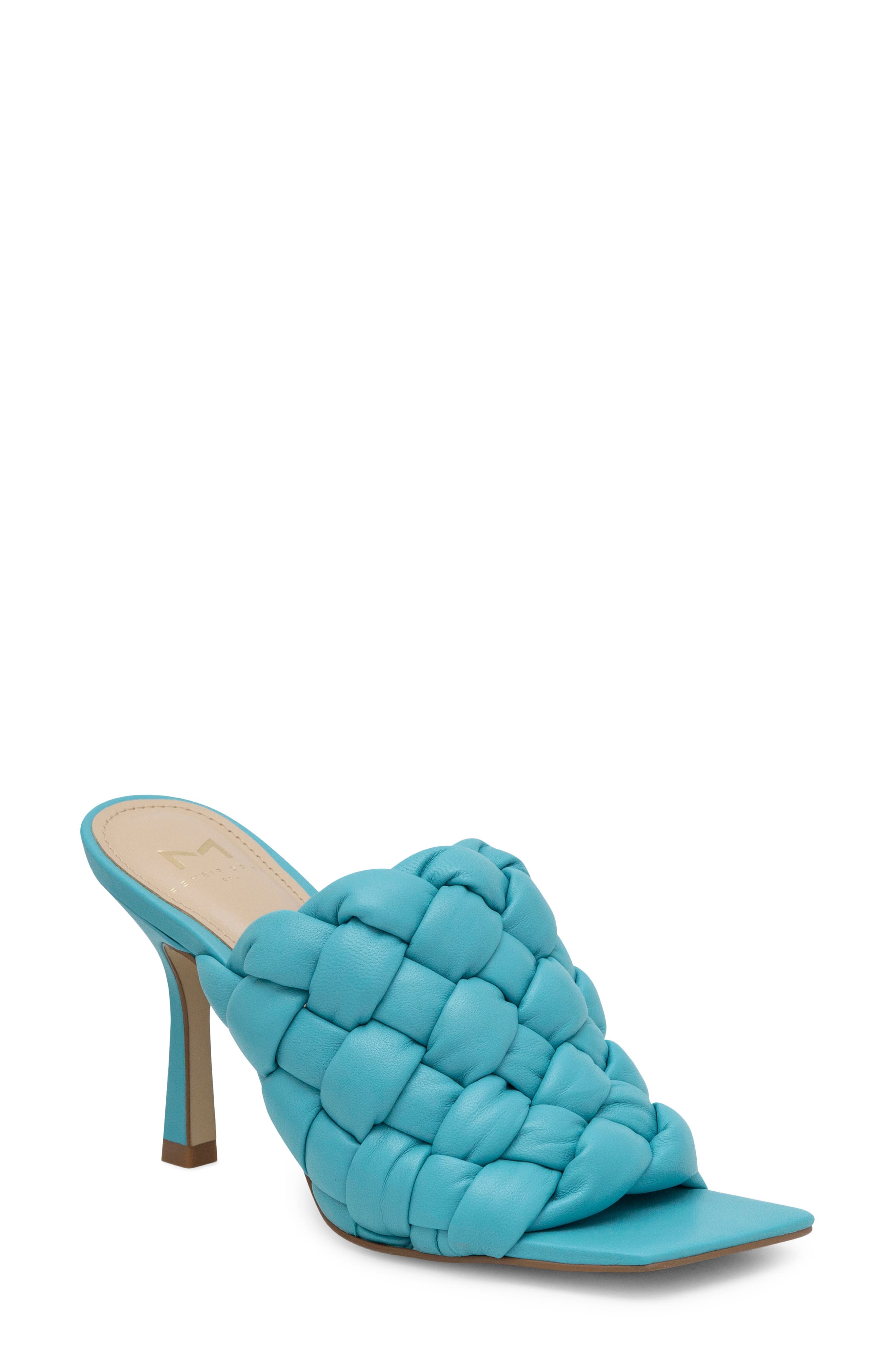 navy blue mule heels