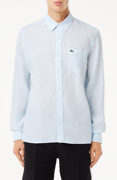 Lacoste Regular Fit Linen Button-Down Shirt at Nordstrom,