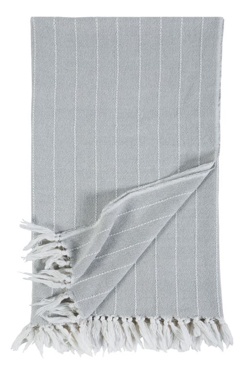 Pom Pom at Home Henley Stripe Cotton Throw Blanket in Sky at Nordstrom