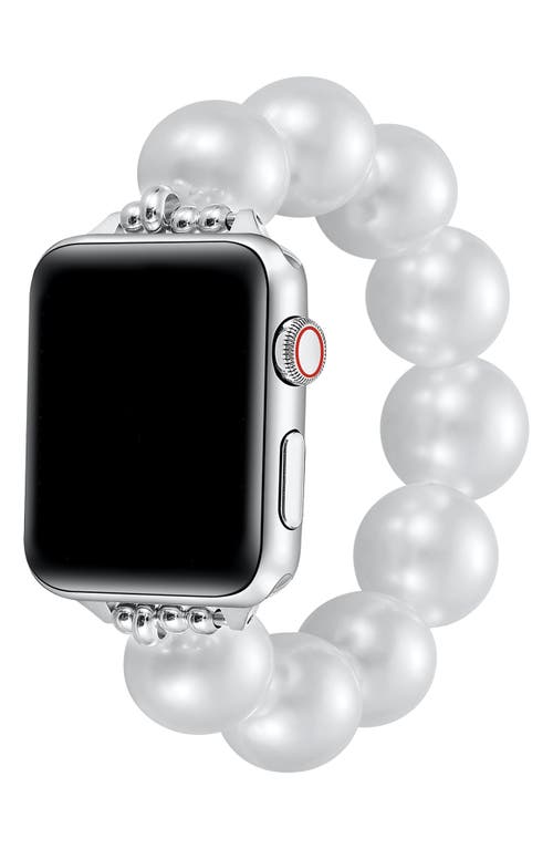 The Posh Tech Violet Pearl Apple Watch® Bracelet Watchband In White